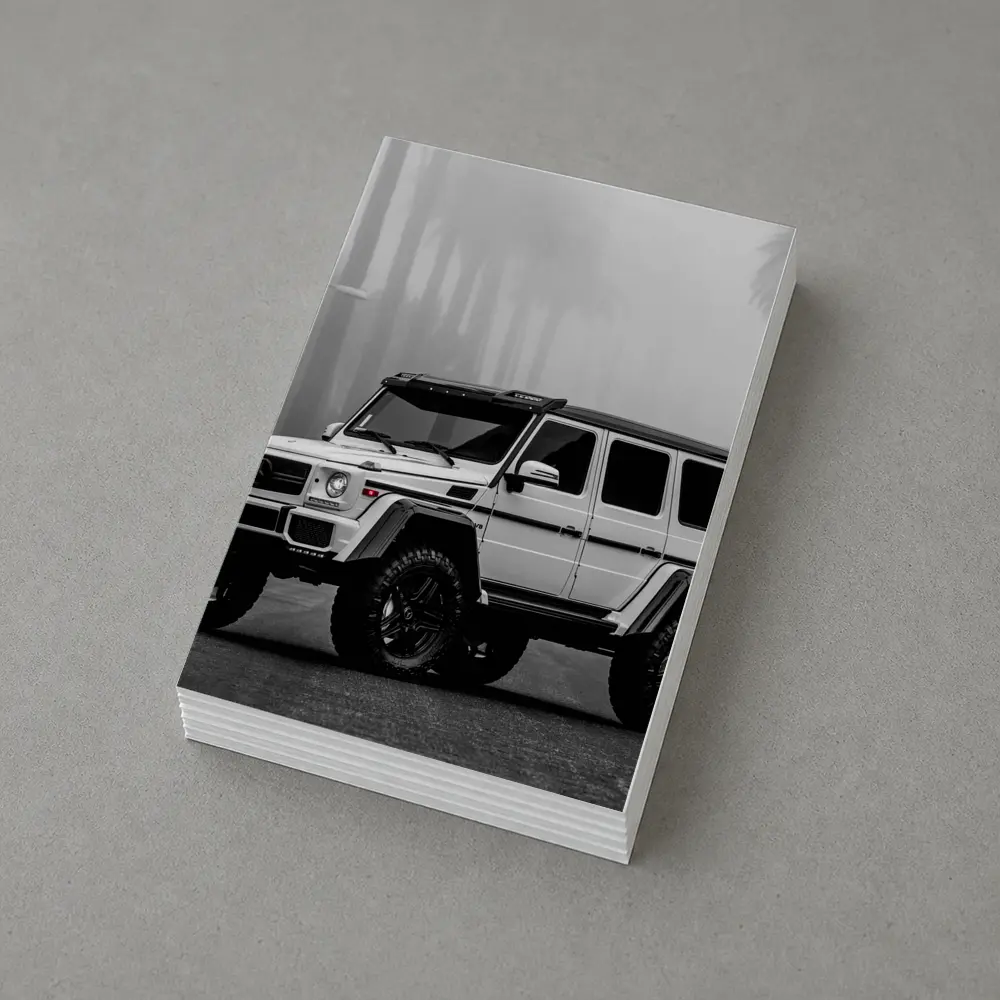 Mercedes G Wagon White Foggy Palm Street – Postcards