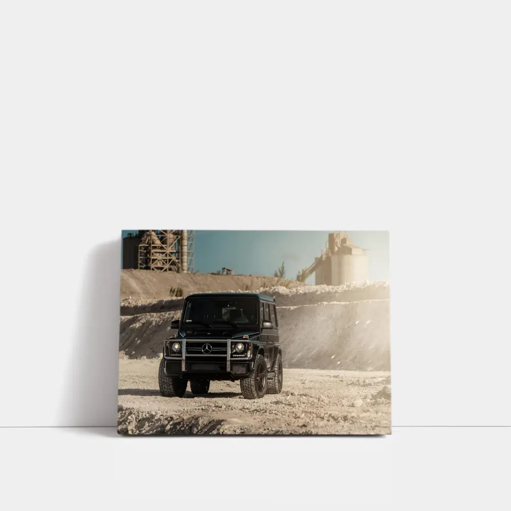 Mercedes G Wagon Black on Sandy Ground – Wall Art