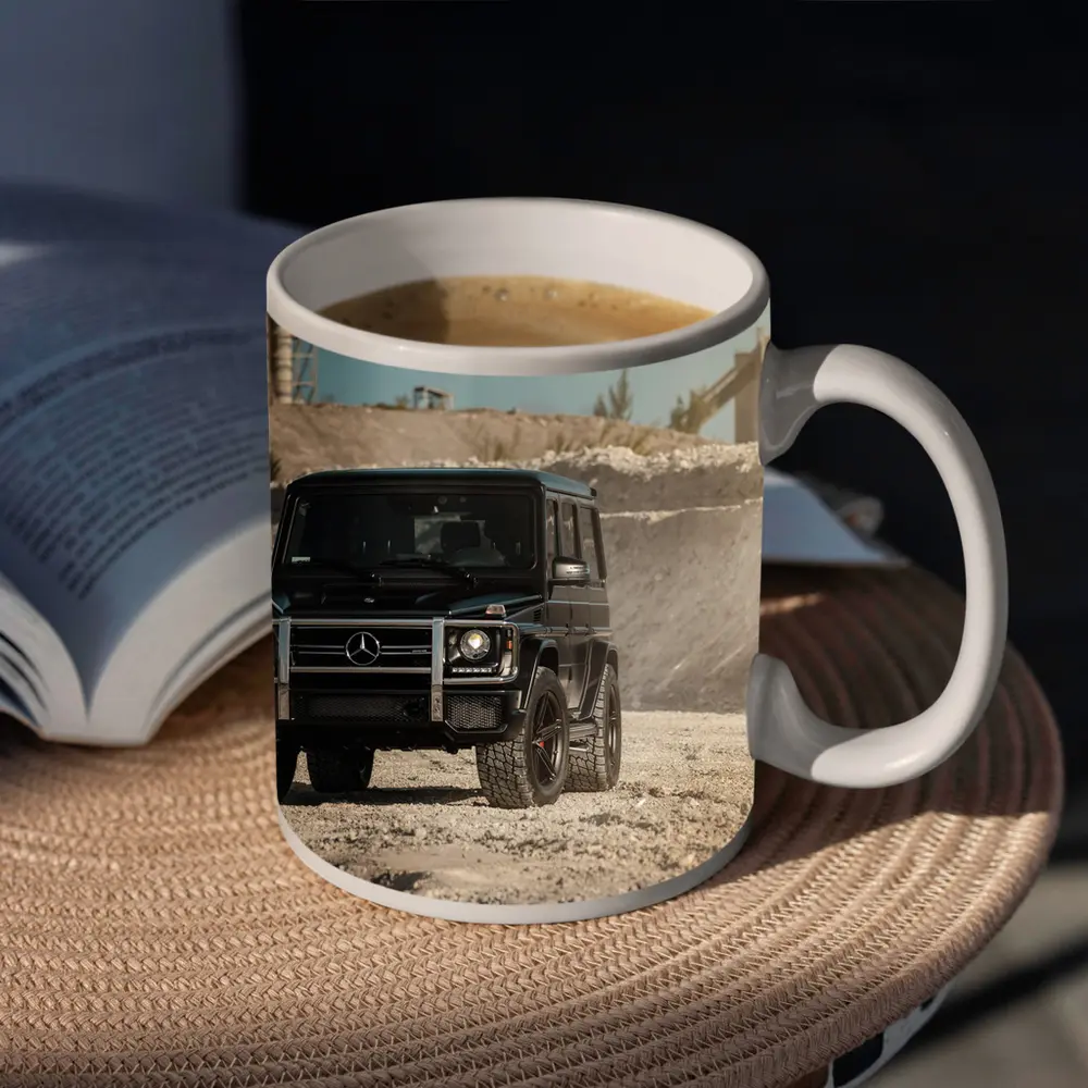 Mercedes G Wagon Black on Sandy Ground – Mugs