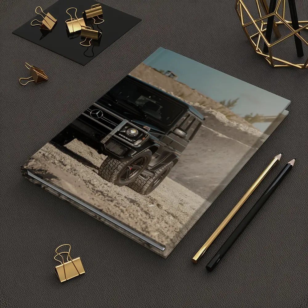 Mercedes G Wagon Black on Sandy Ground – Notebooks