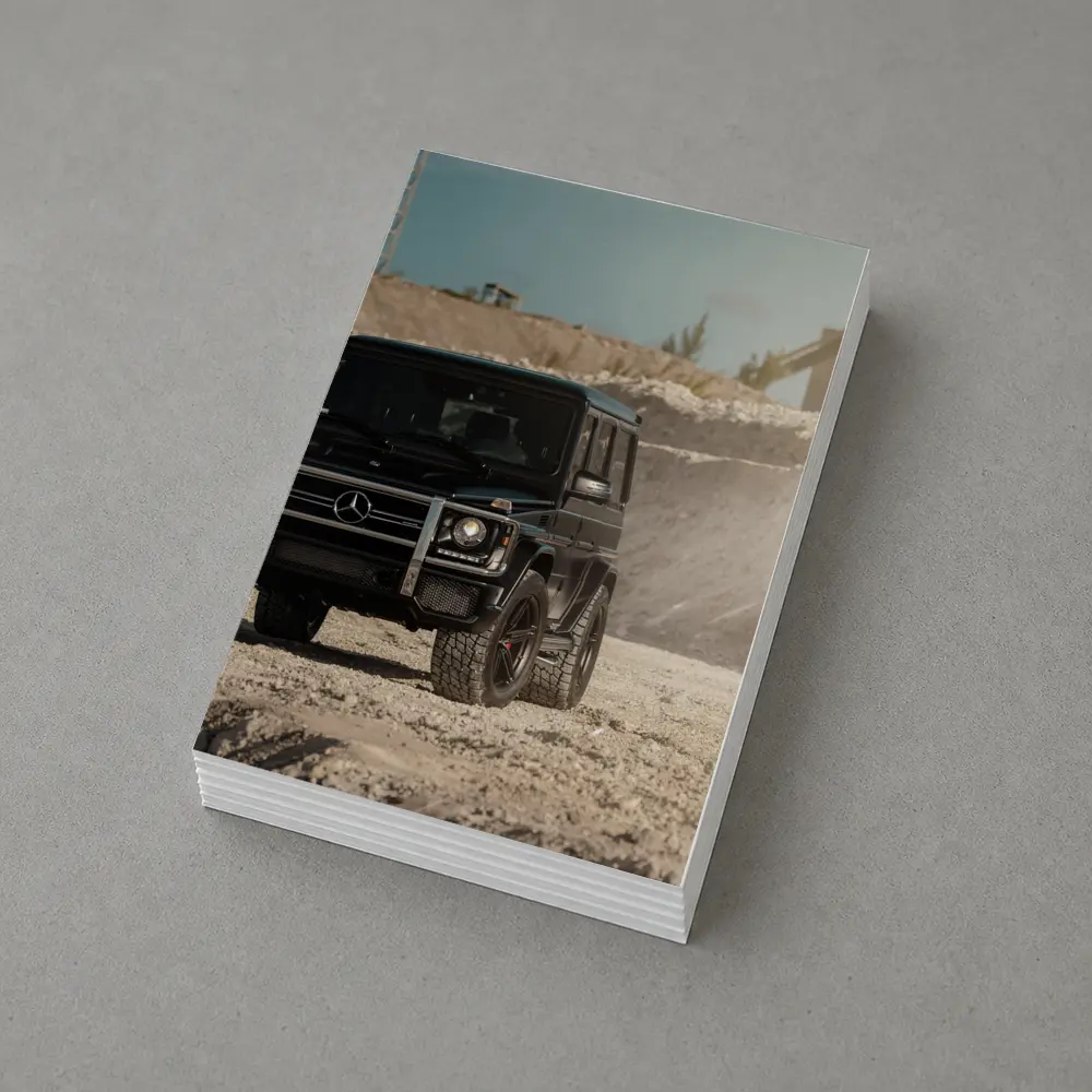 Mercedes G Wagon Black on Sandy Ground – Postcards