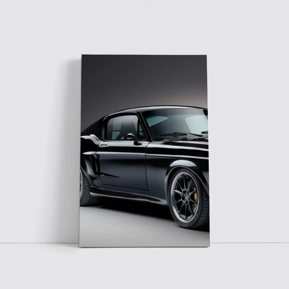 Black Ford Mustang Classic Muscle Car Studio – Wall Art