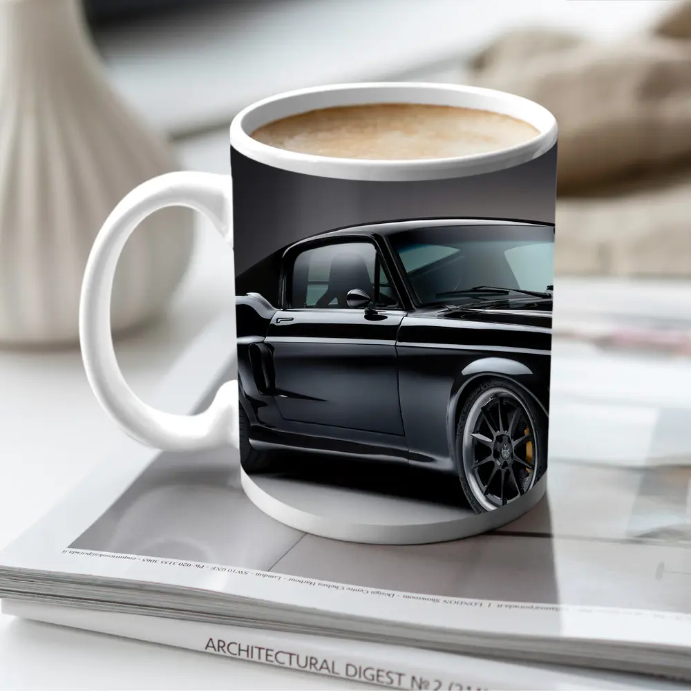 Black Ford Mustang Classic Muscle Car Studio – Mugs