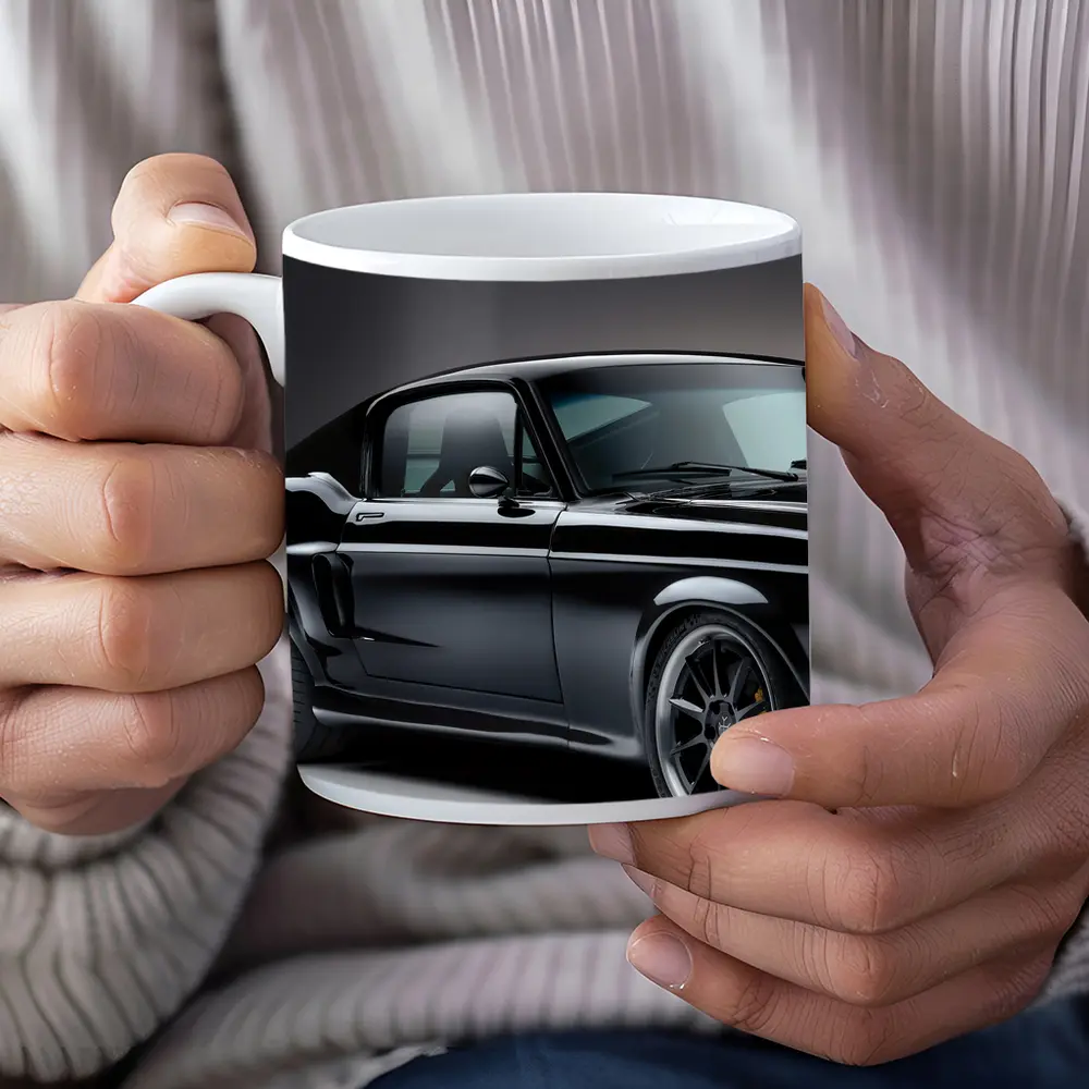 Black Ford Mustang Classic Muscle Car Studio – Mugs