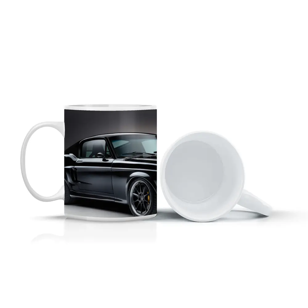 Black Ford Mustang Classic Muscle Car Studio – Mugs