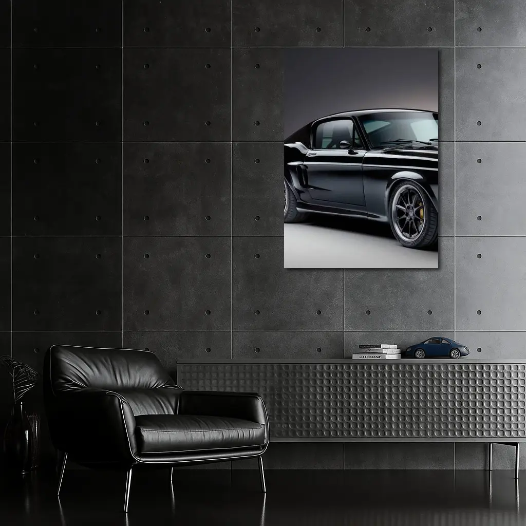Black Ford Mustang Classic Muscle Car Studio – Wall Art