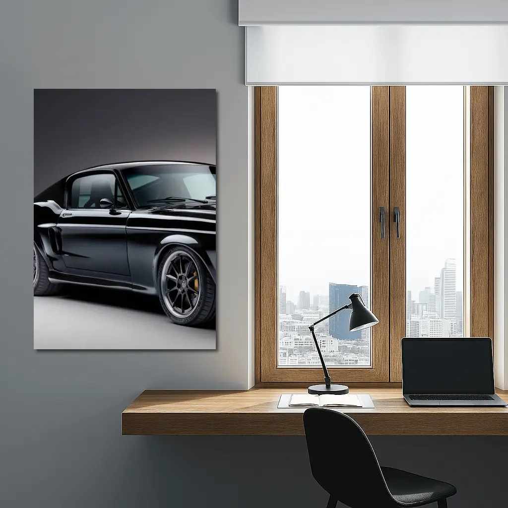 Black Ford Mustang Classic Muscle Car Studio – Wall Art