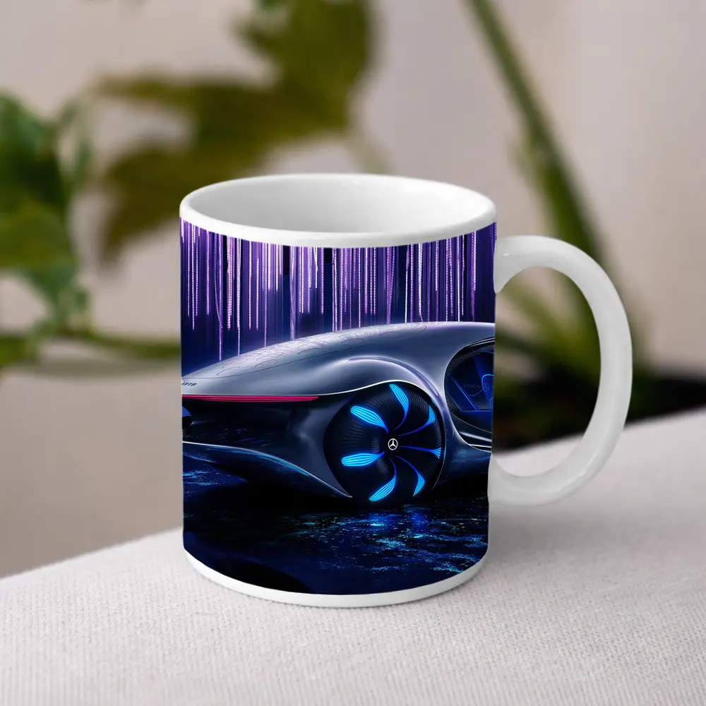 Mercedes Vision AVTR Concept Car Purple Background – Mugs