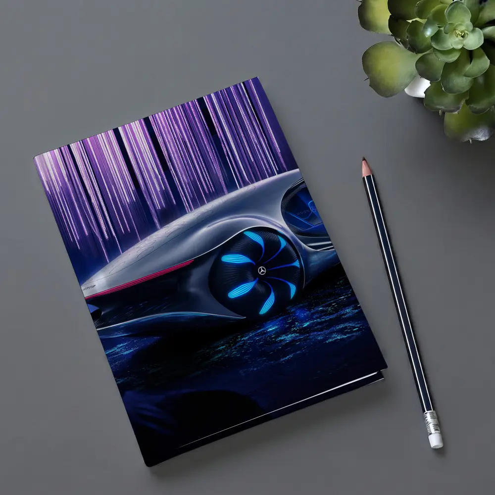 Mercedes Vision AVTR Concept Car Purple Background – Notebooks