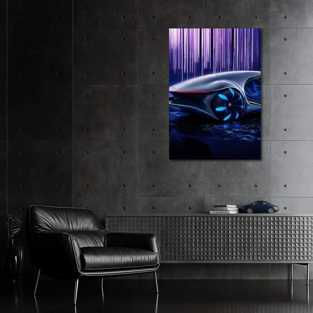 Mercedes Vision AVTR Concept Car Purple Background – Wall Art