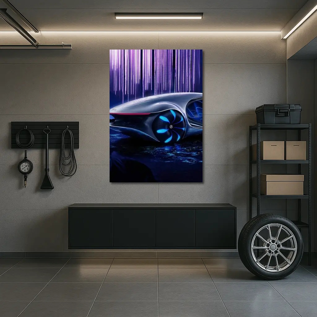 Mercedes Vision AVTR Concept Car Purple Background – Wall Art