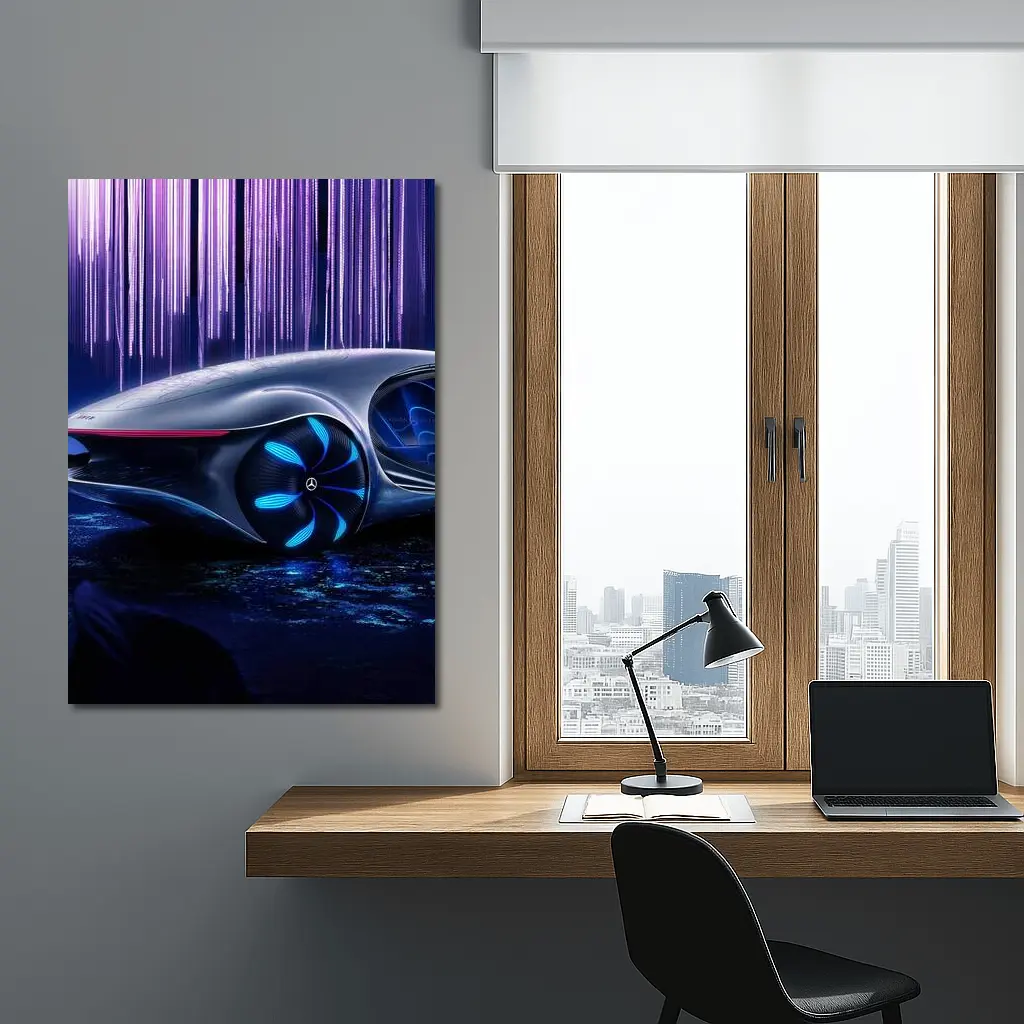 Mercedes Vision AVTR Concept Car Purple Background – Wall Art