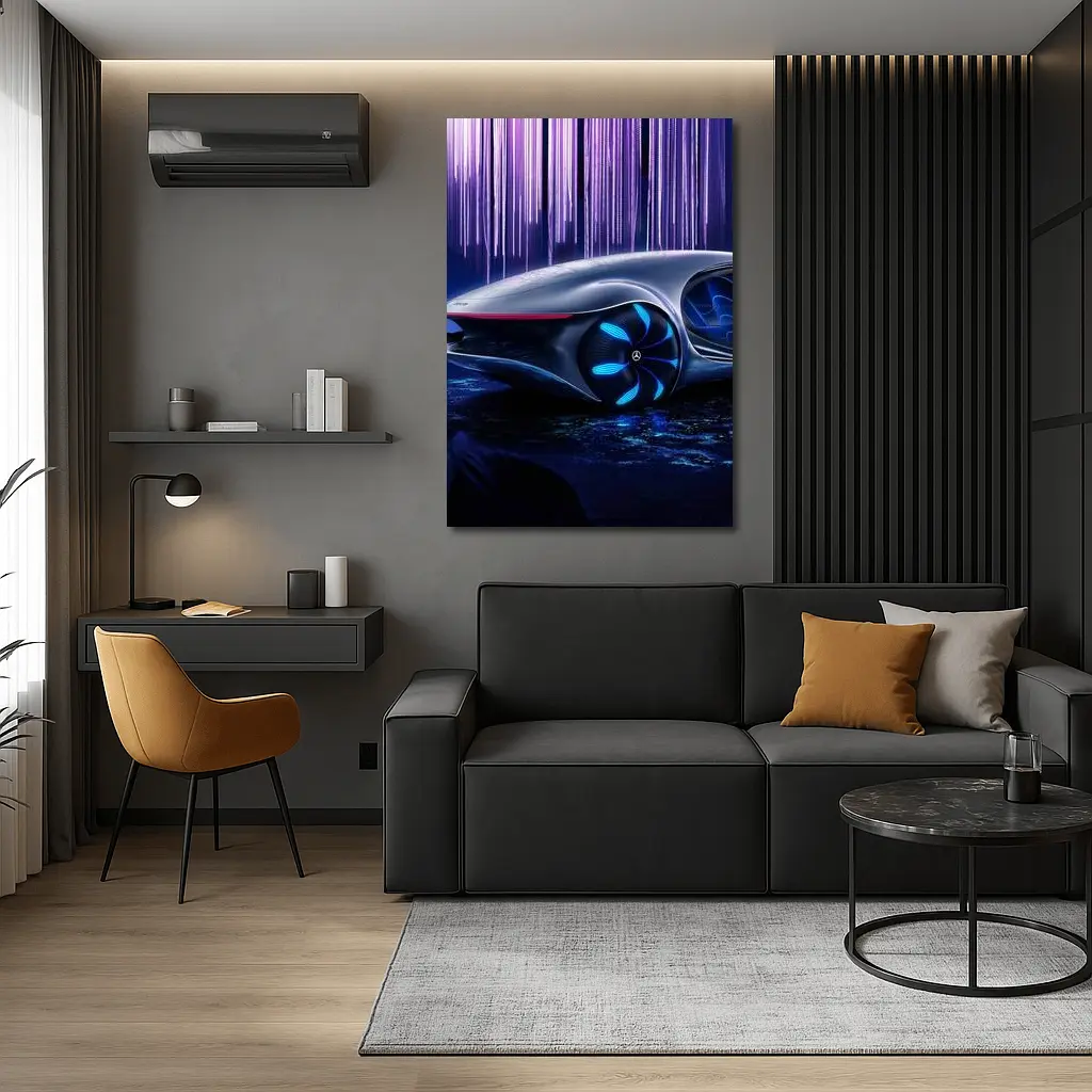 Mercedes Vision AVTR Concept Car Purple Background – Wall Art