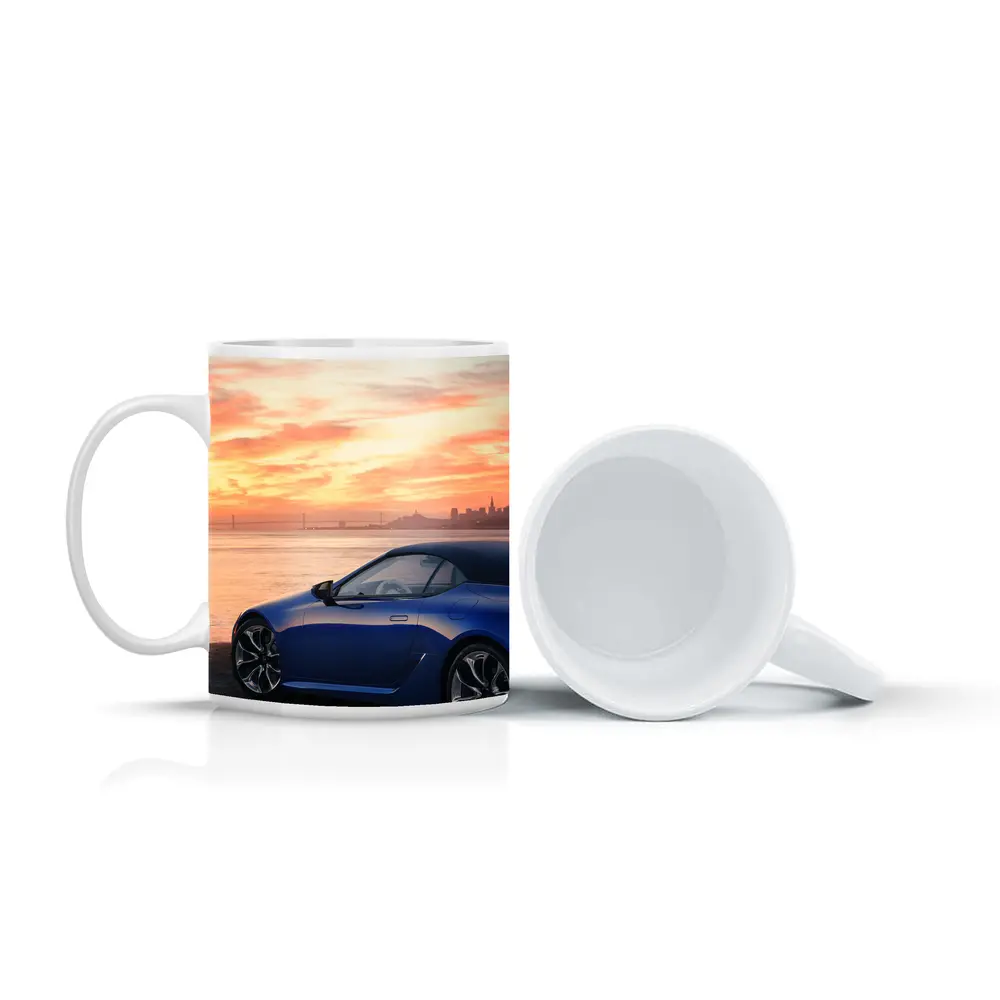 Lexus LC Blue Convertible Sunset Skyline – Mugs