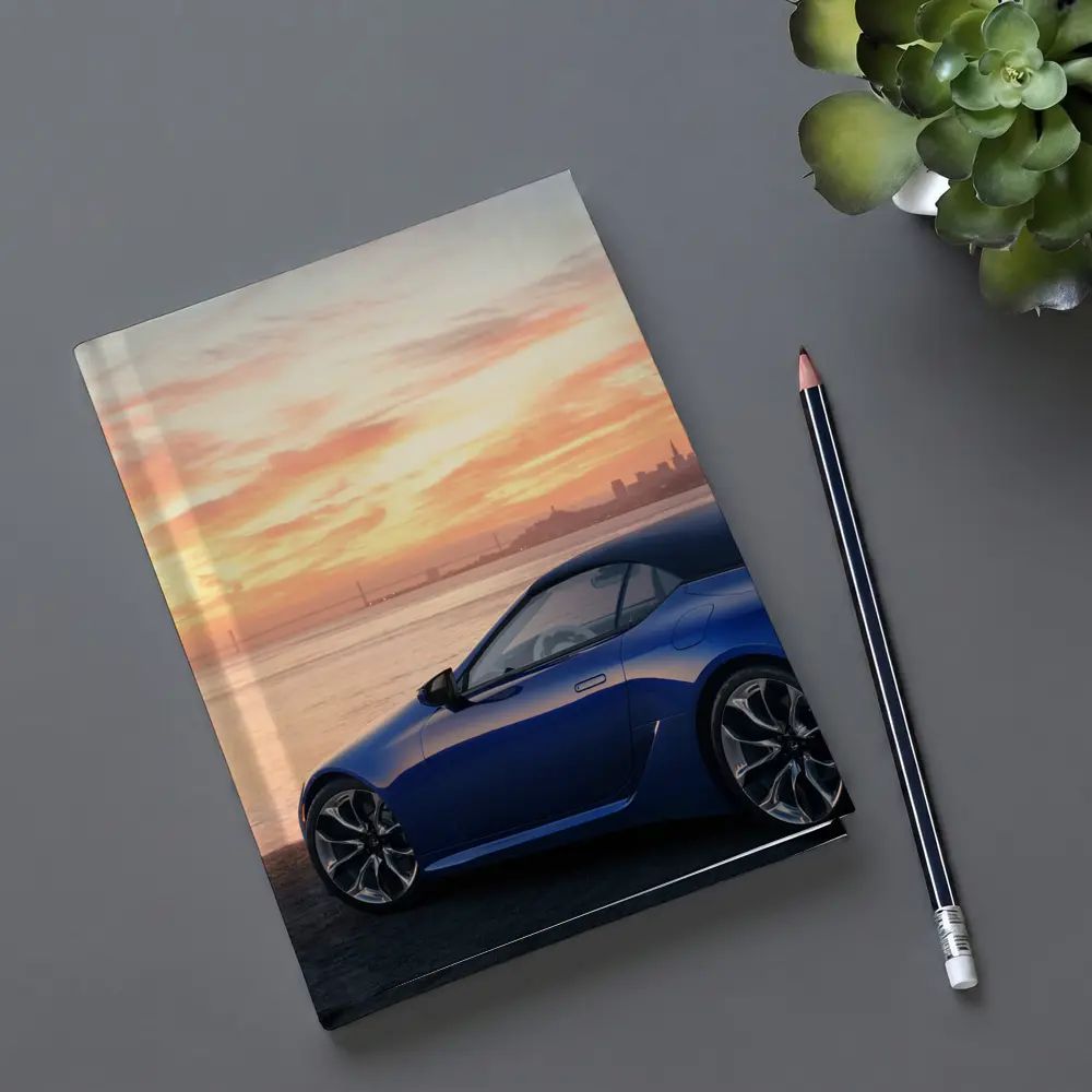 Lexus LC Blue Convertible Sunset Skyline – Notebooks