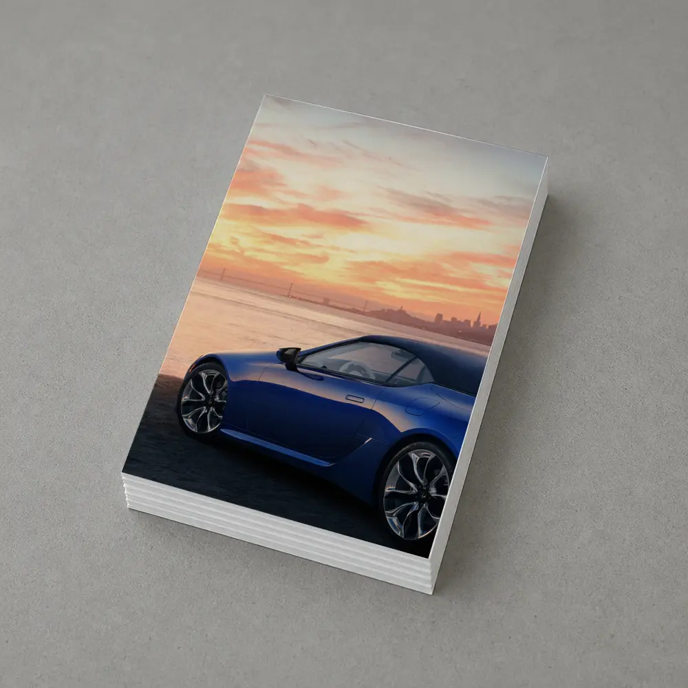 Lexus LC Blue Convertible Sunset Skyline – Postcards
