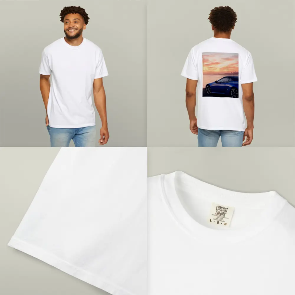 Lexus LC Blue Convertible Sunset Skyline – T-Shirts