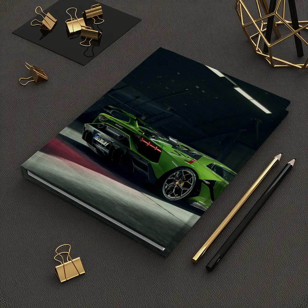 Lamborghini Aventador Green Supercar Garage Shot – Notebooks