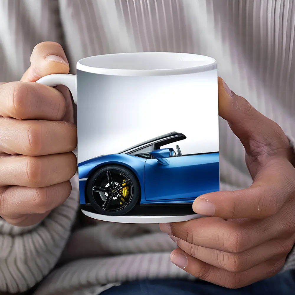 Lamborghini Huracan Spyder Blue Studio Shot – Mugs