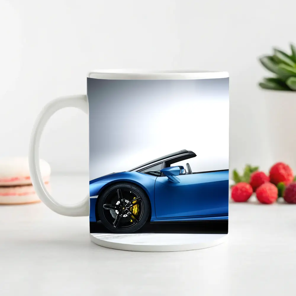 Lamborghini Huracan Spyder Blue Studio Shot – Mugs