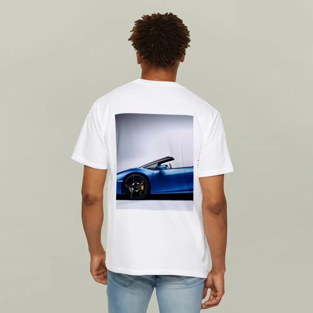 Lamborghini Huracan Spyder Blue Studio Shot – T-Shirts