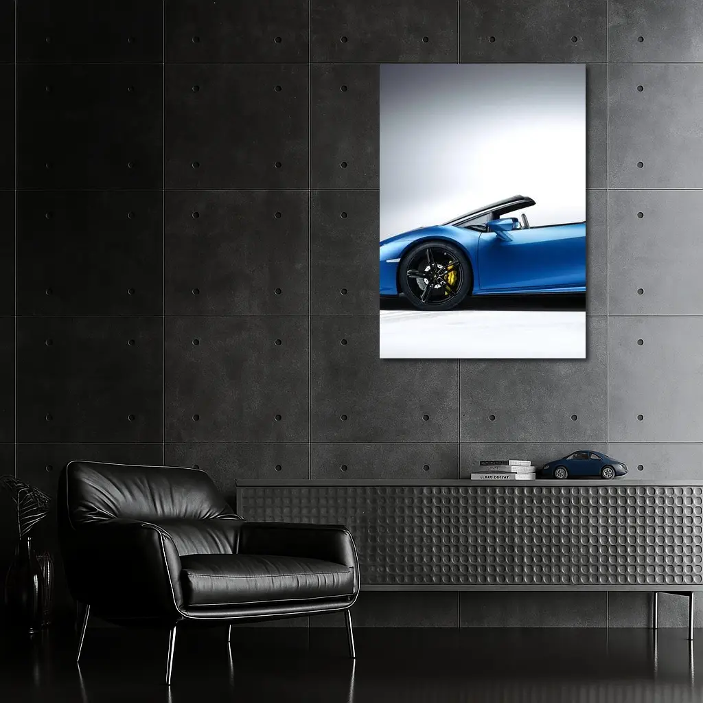 Lamborghini Huracan Spyder Blue Studio Shot – Wall Art