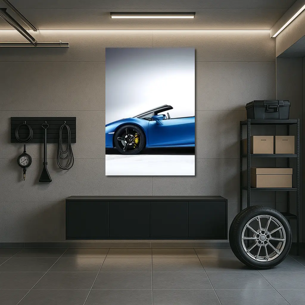 Lamborghini Huracan Spyder Blue Studio Shot – Wall Art
