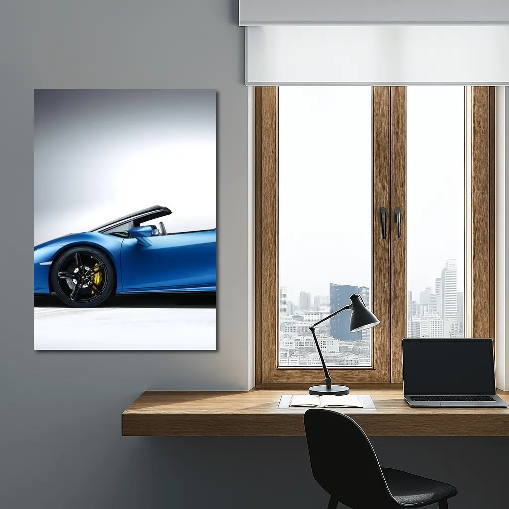 Lamborghini Huracan Spyder Blue Studio Shot – Wall Art