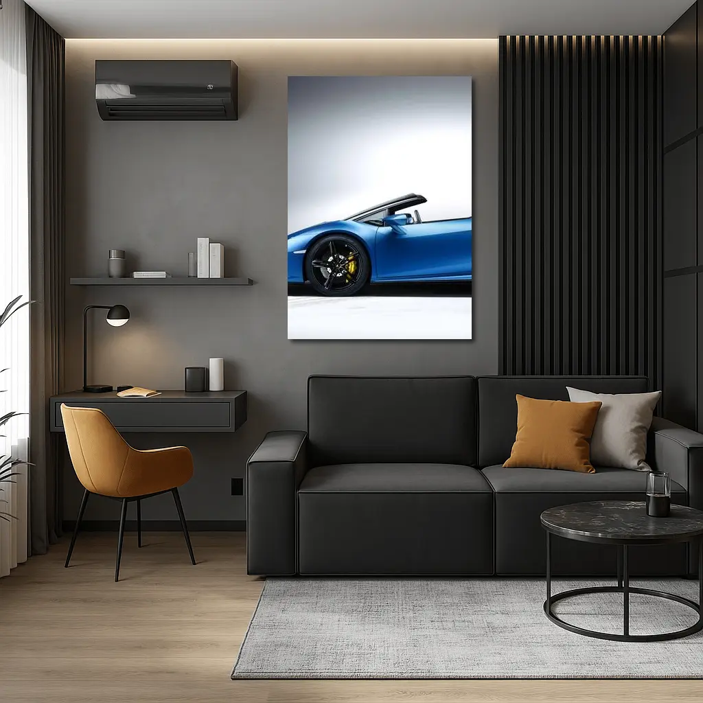 Lamborghini Huracan Spyder Blue Studio Shot – Wall Art