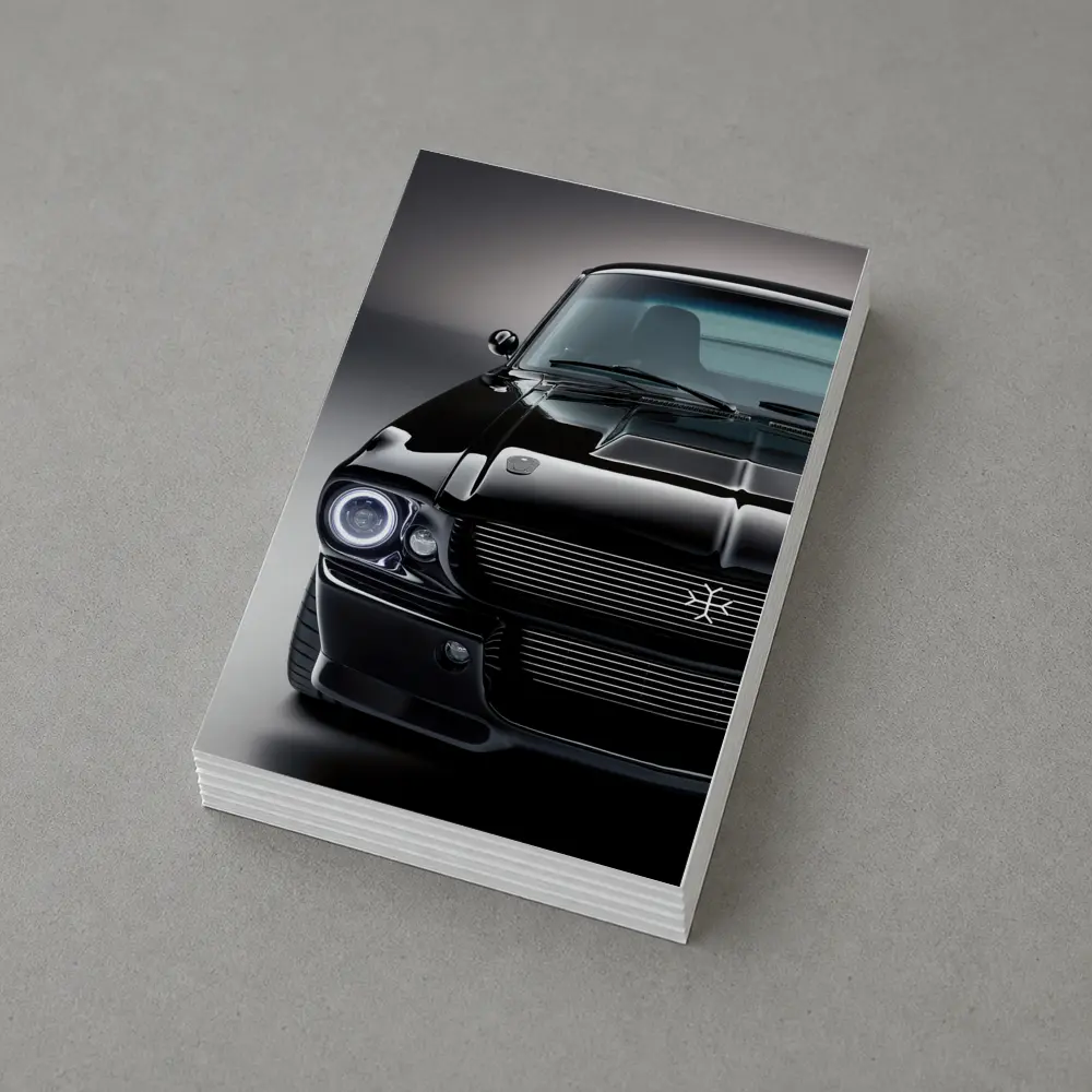 Black Ford Mustang Classic Muscle Car Front – Postcards