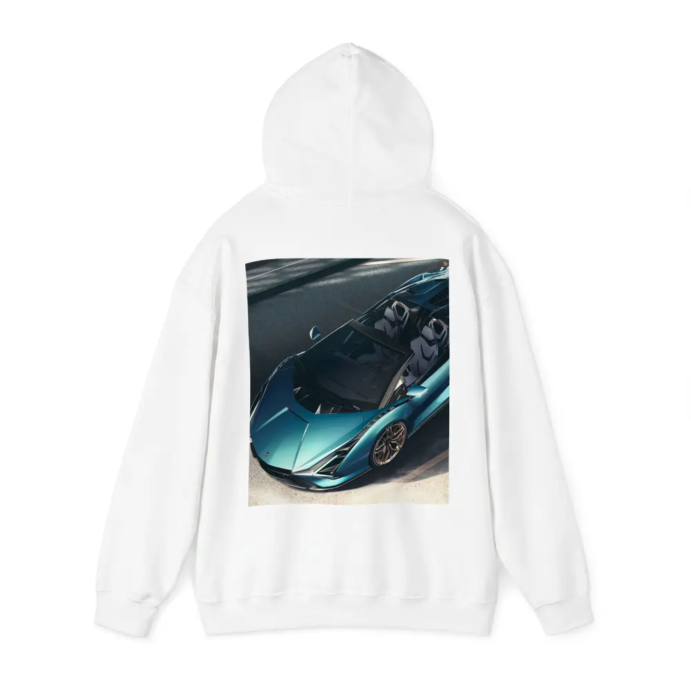 Lamborghini Sian Roadster Teal Aerial View – Hoodies