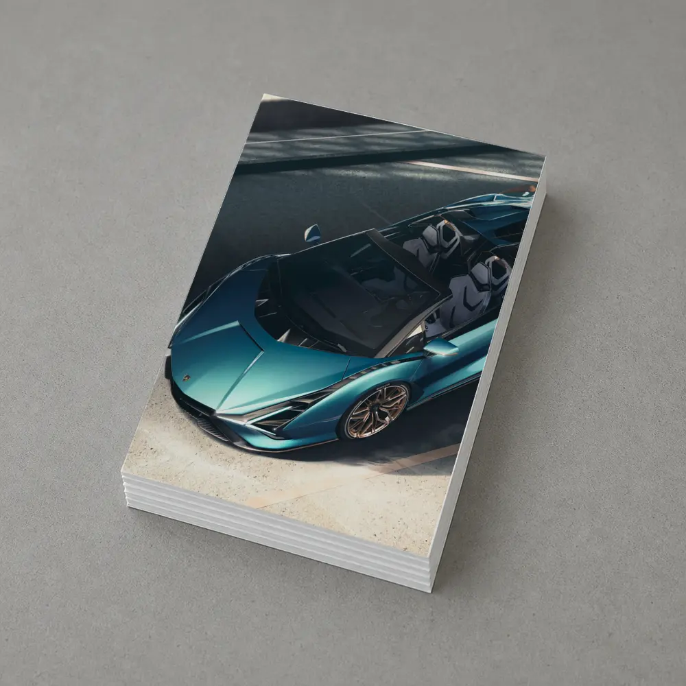 Lamborghini Sian Roadster Teal Aerial View – Postcards