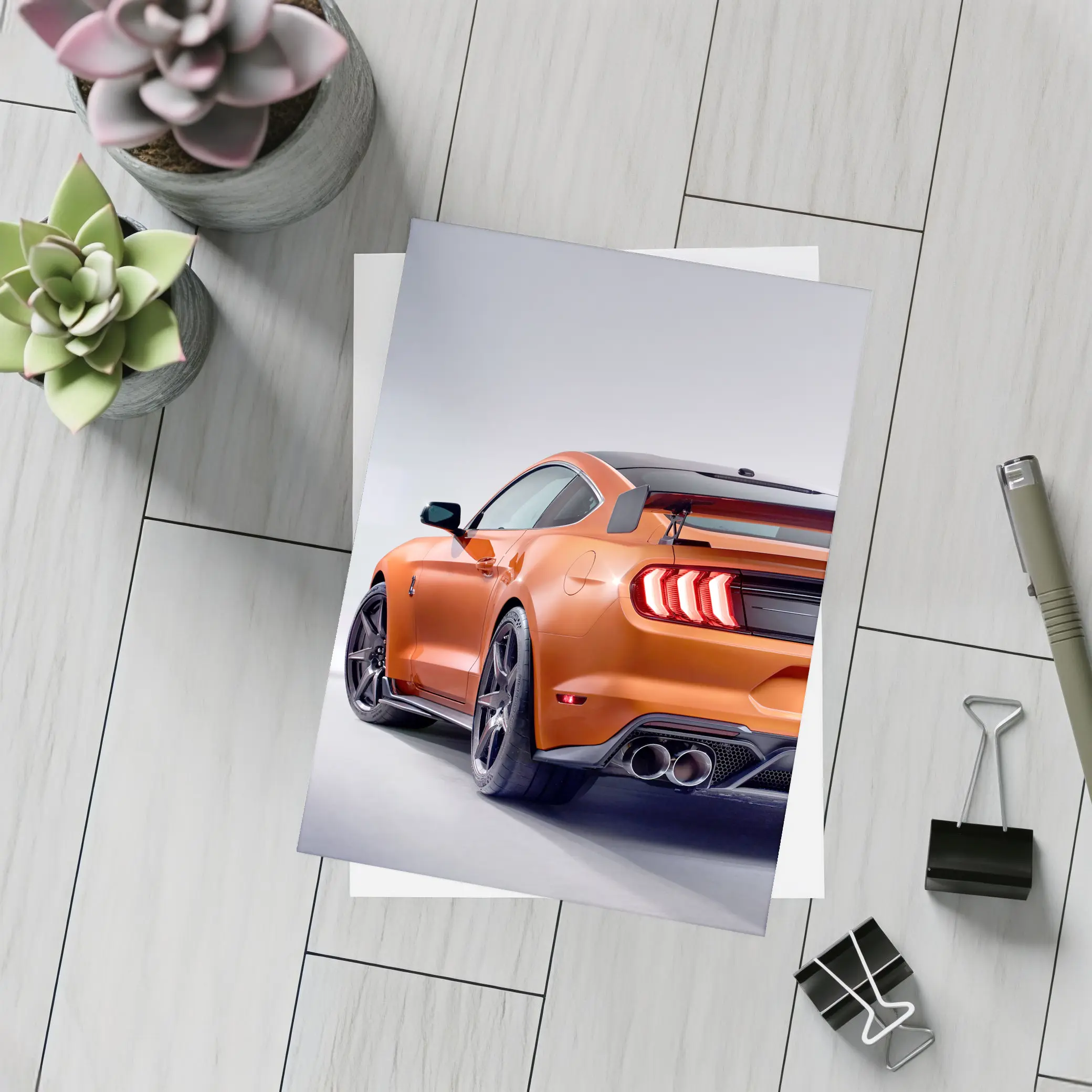 Ford Mustang Shelby Orange Studio Shot – Postcards