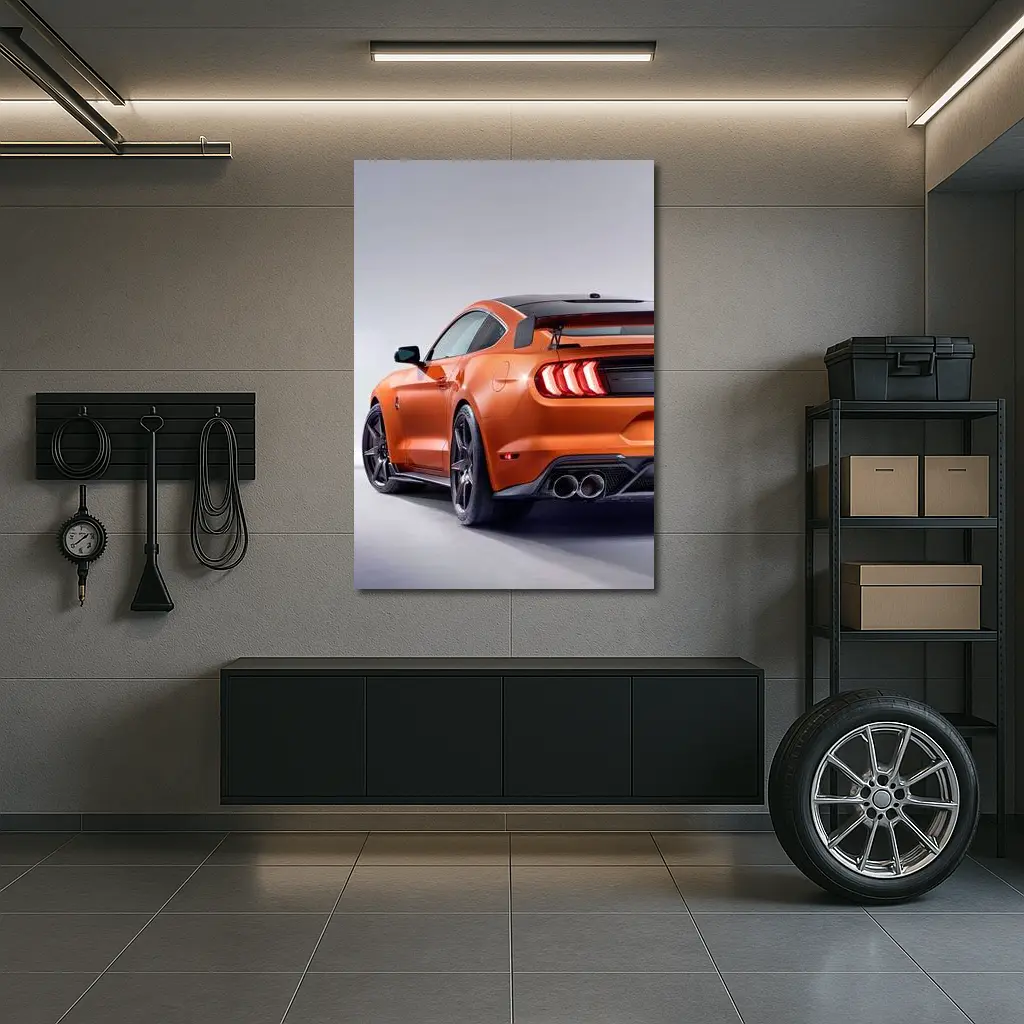 Ford Mustang Shelby Orange Studio Shot – Wall Art