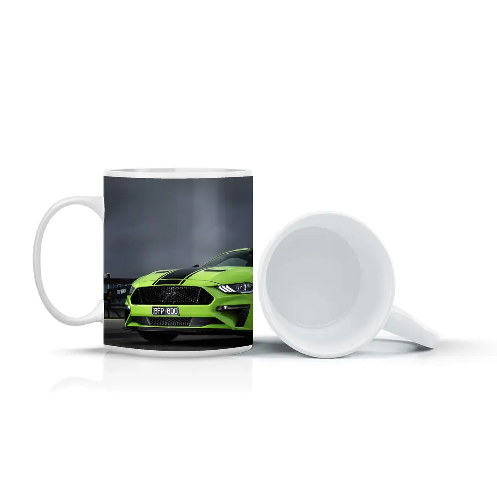 Ford Mustang Green Front View Stormy Track – Mugs