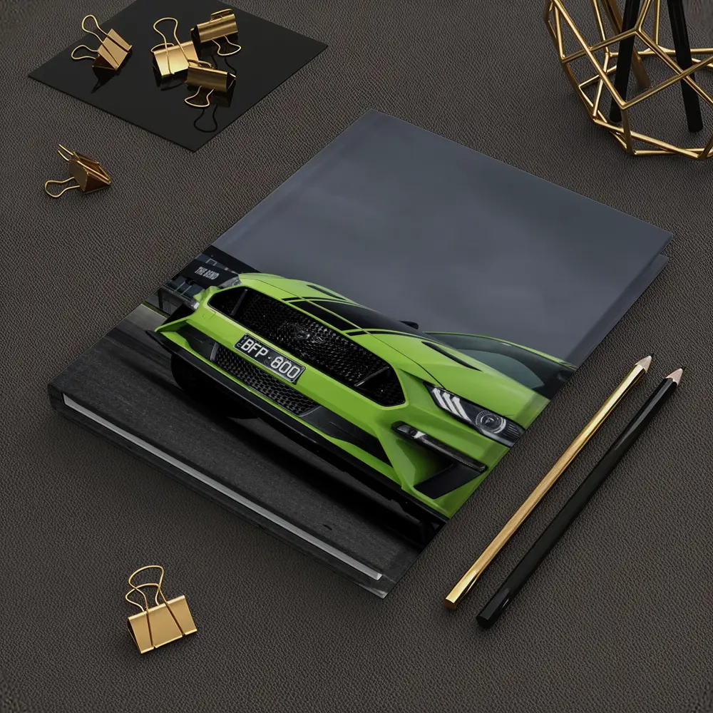Ford Mustang Green Front View Stormy Track – Notebooks