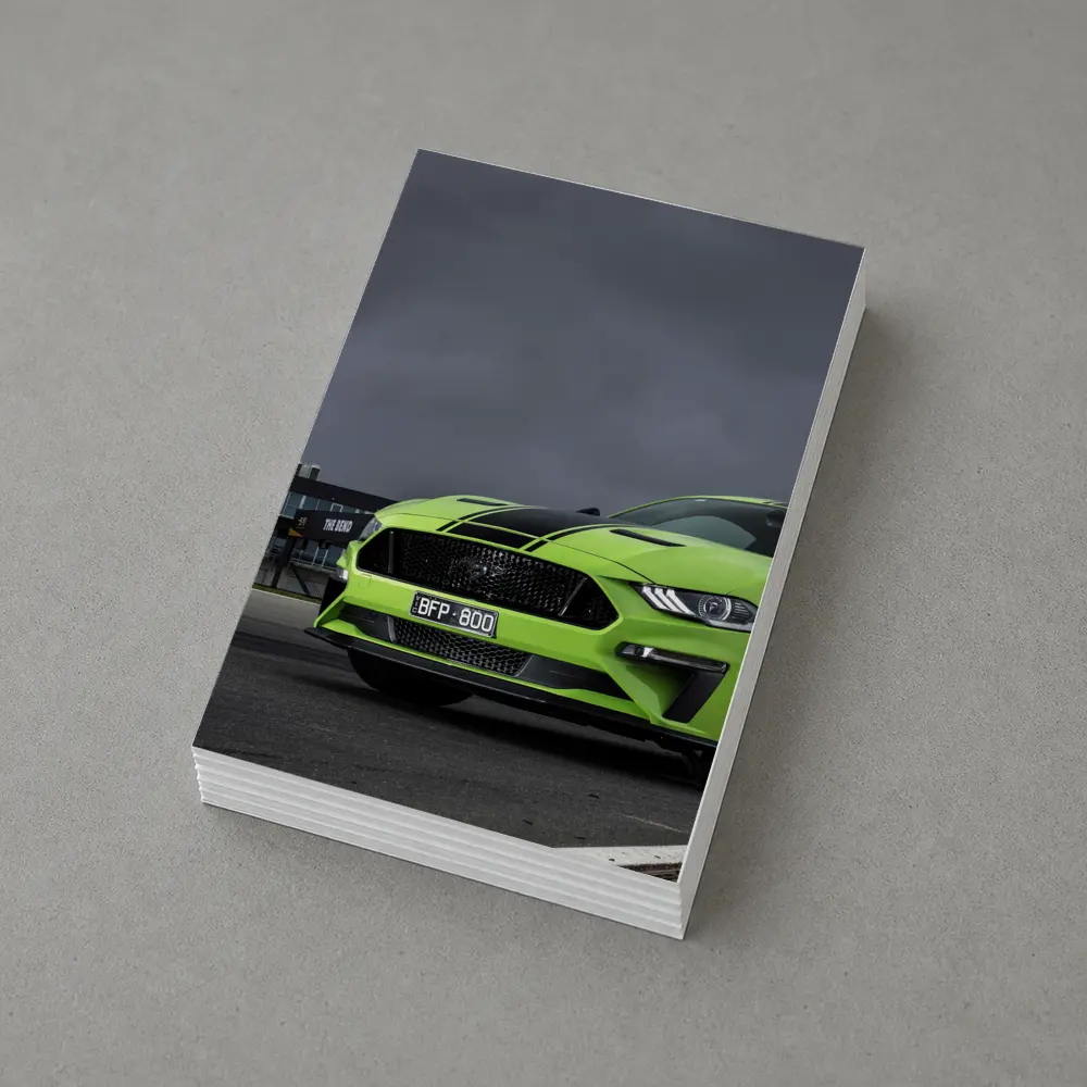 Ford Mustang Green Front View Stormy Track – Postcards
