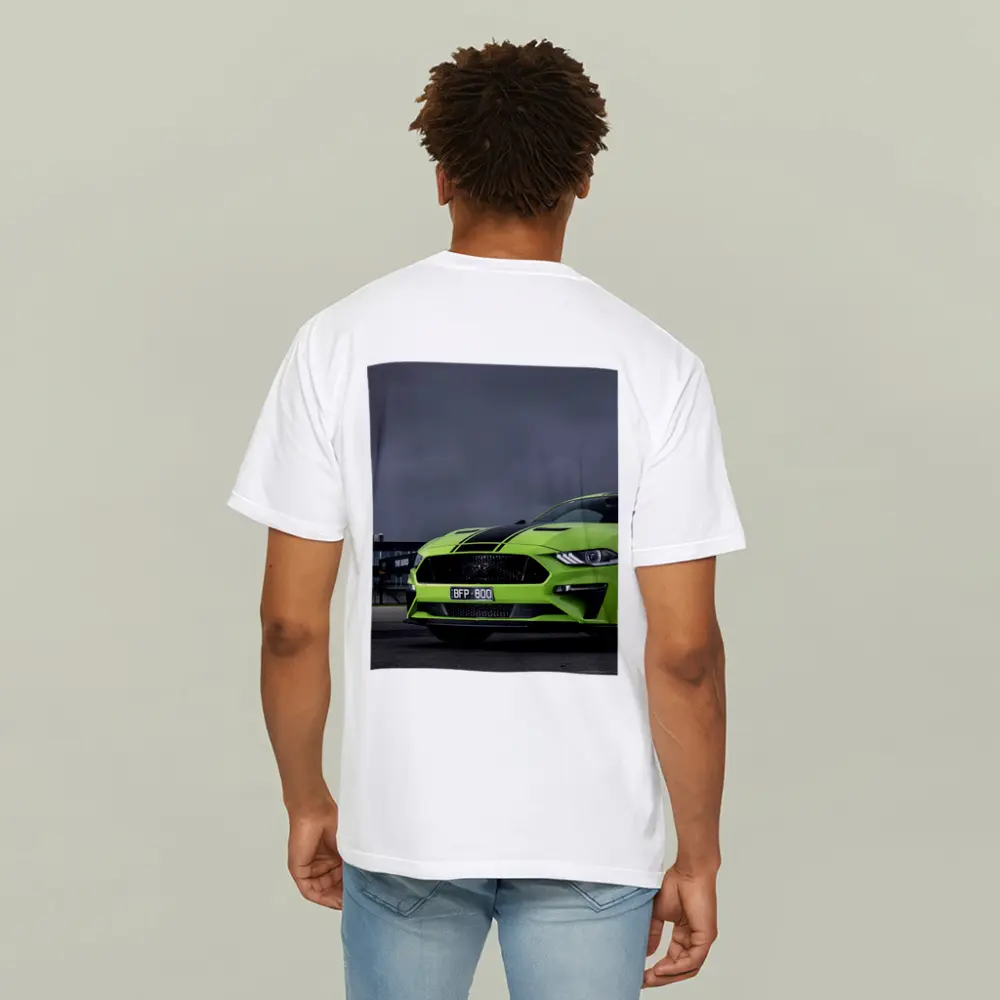 Ford Mustang Green Front View Stormy Track – T-Shirts