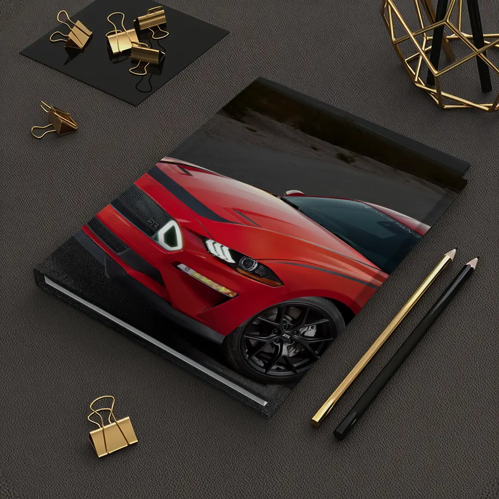 Ford Mustang Red Desert Road Scene – Notebooks