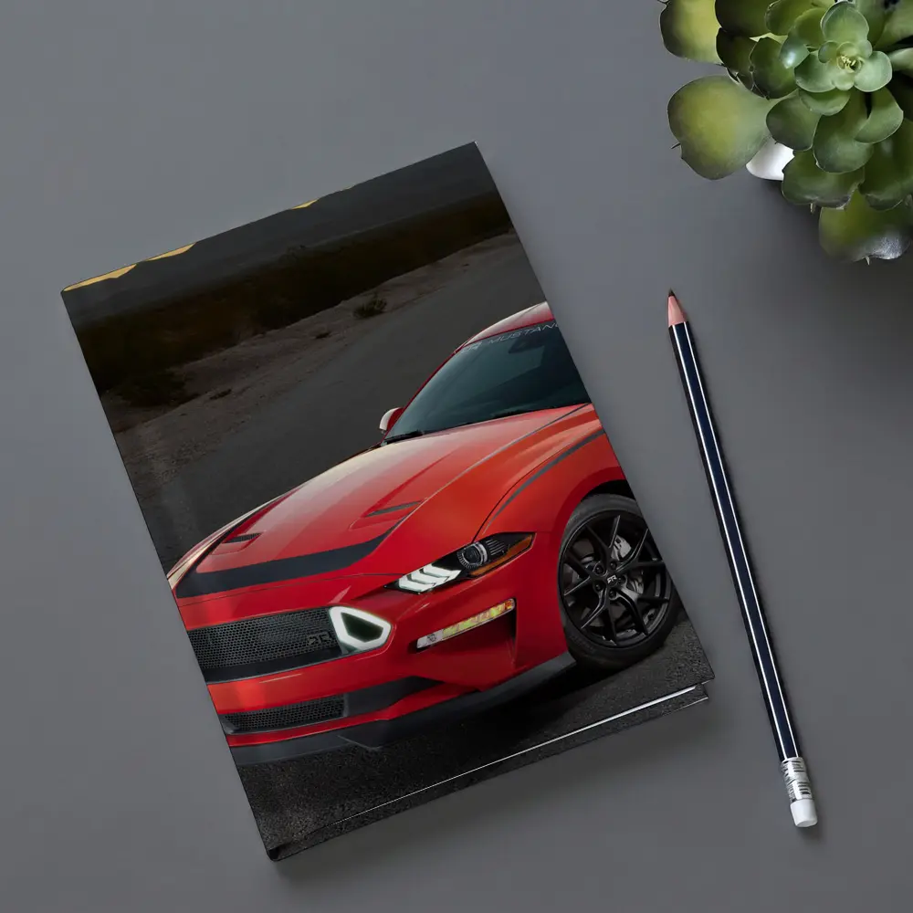 Ford Mustang Red Desert Road Scene – Notebooks