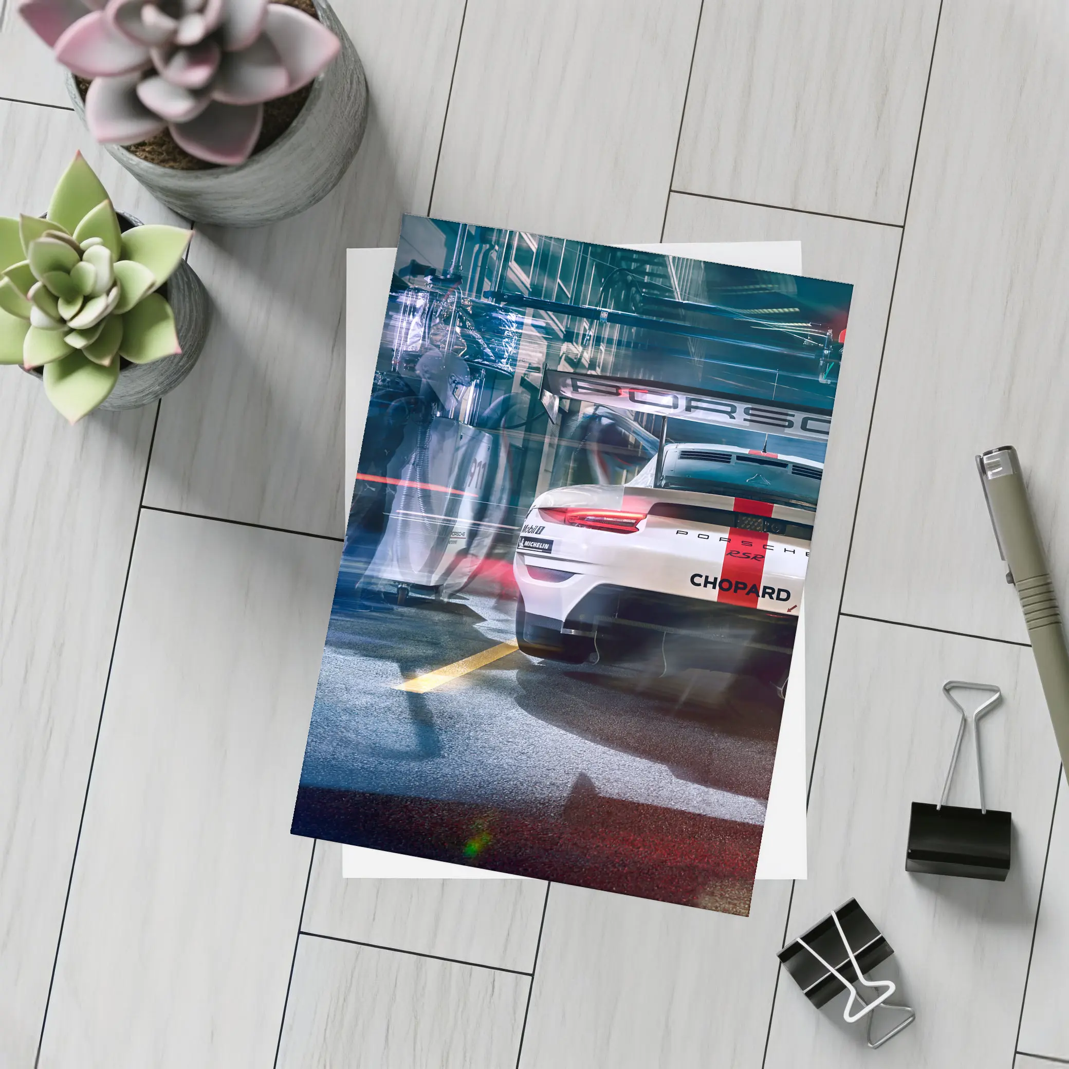Porsche 911 RSR Race Car Pit Lane – Postcards