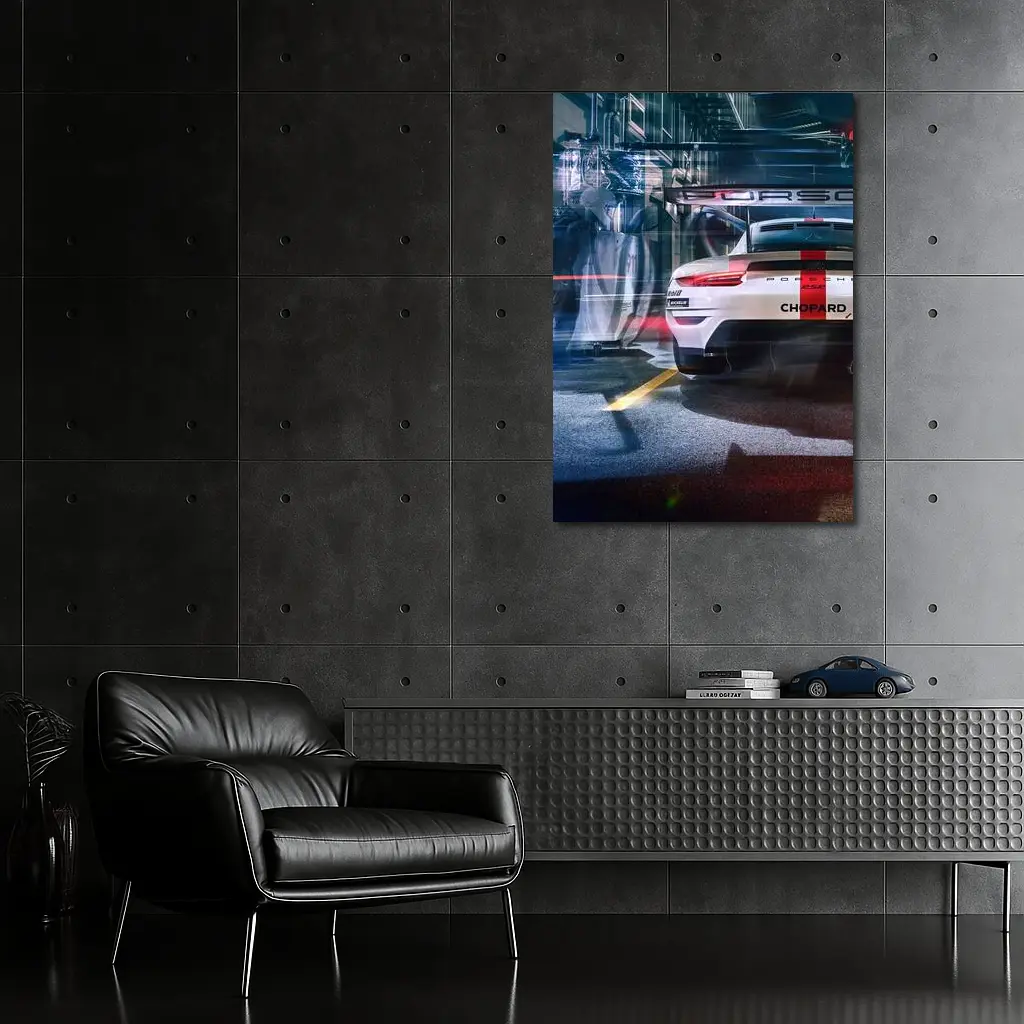 Porsche 911 RSR Race Car Pit Lane – Wall Art