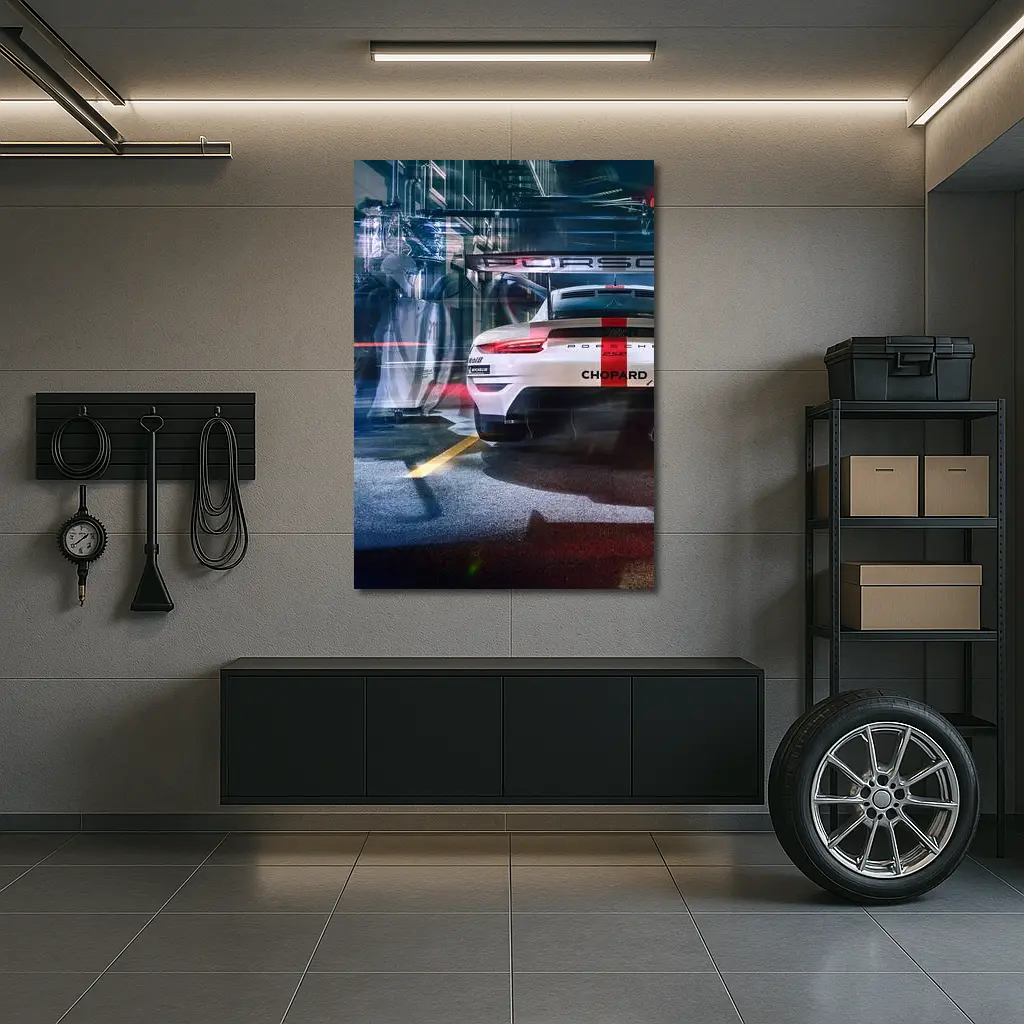 Porsche 911 RSR Race Car Pit Lane – Wall Art