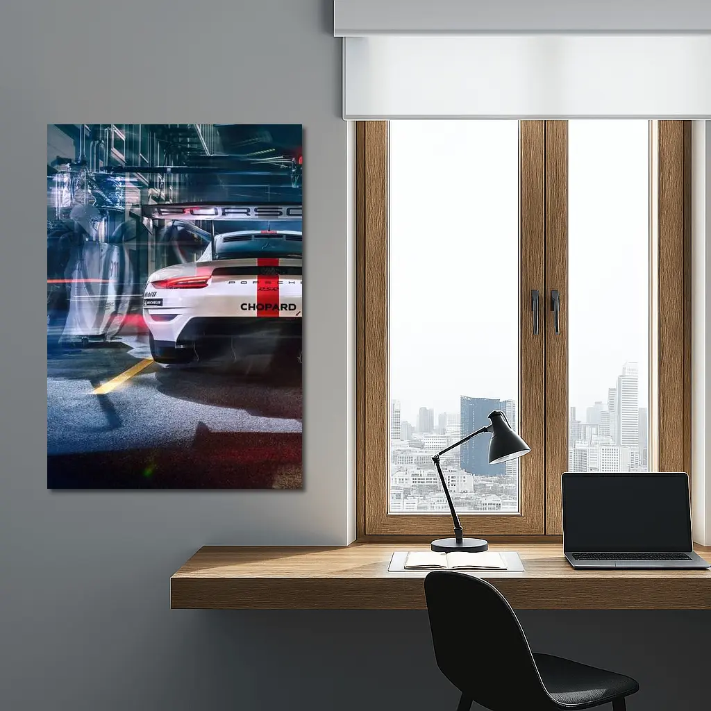 Porsche 911 RSR Race Car Pit Lane – Wall Art