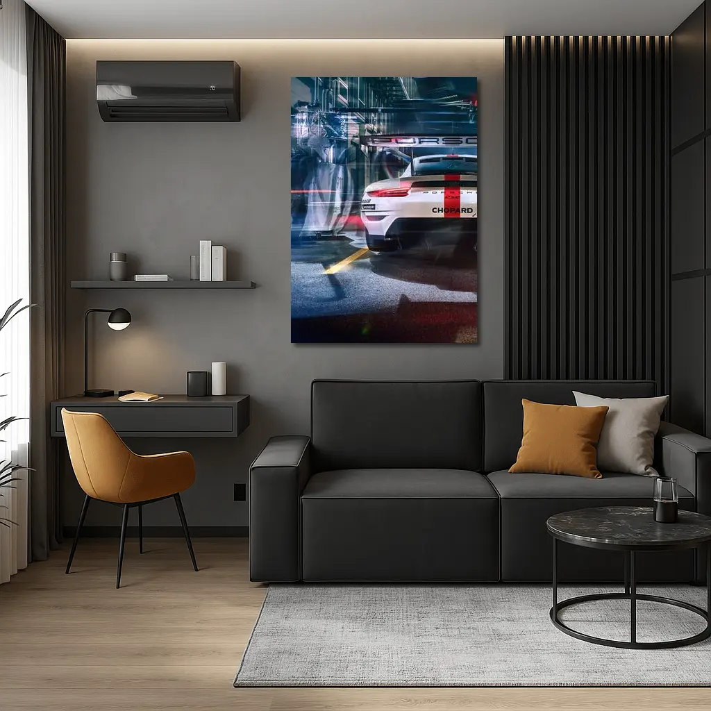 Porsche 911 RSR Race Car Pit Lane – Wall Art