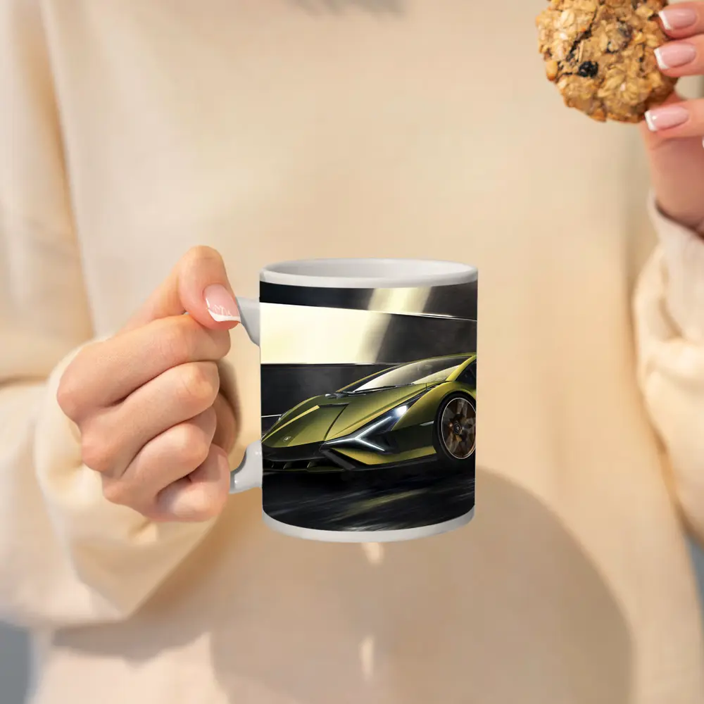 Lamborghini Sian Green Supercar Speed Motion – Mugs