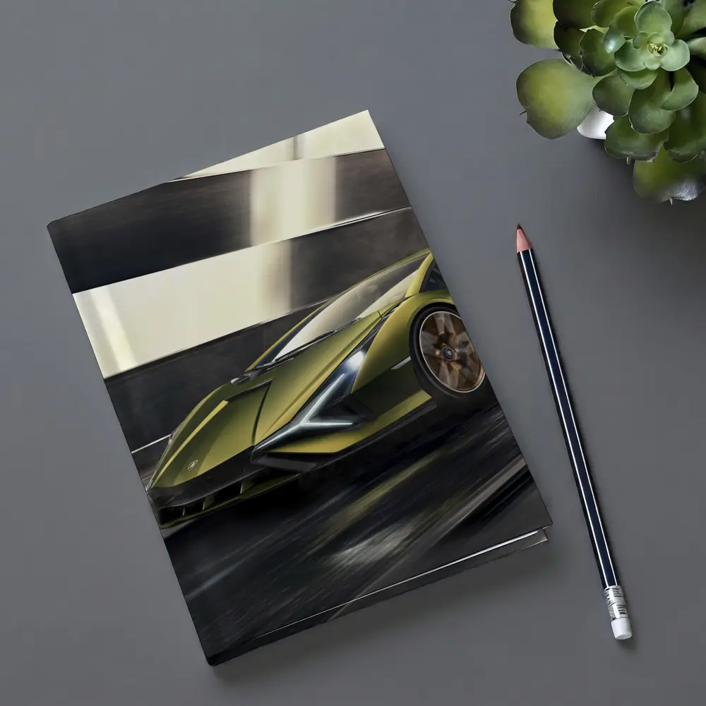 Lamborghini Sian Green Supercar Speed Motion – Notebooks