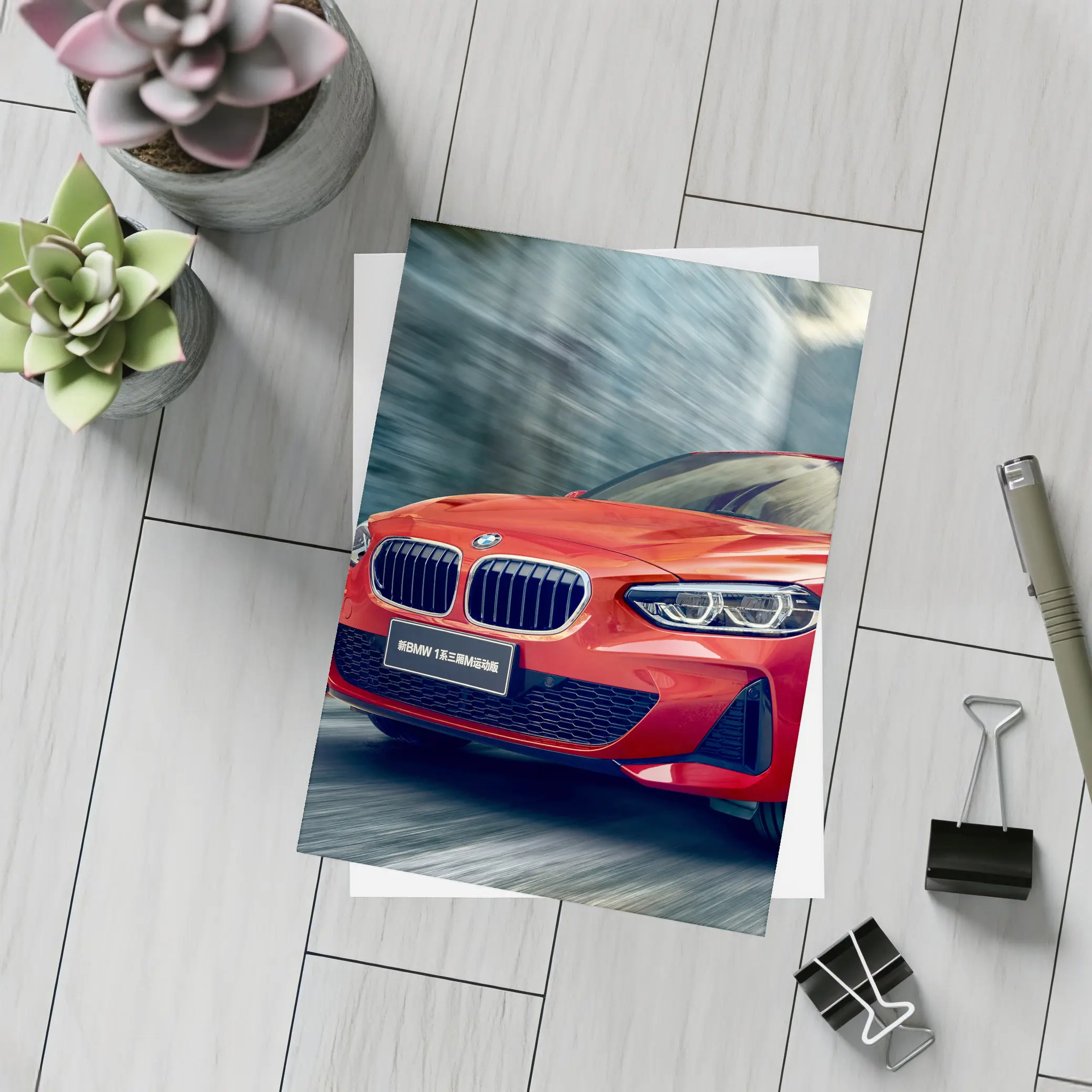 BMW 1 Series Red Sport Motion Blur – Postcards