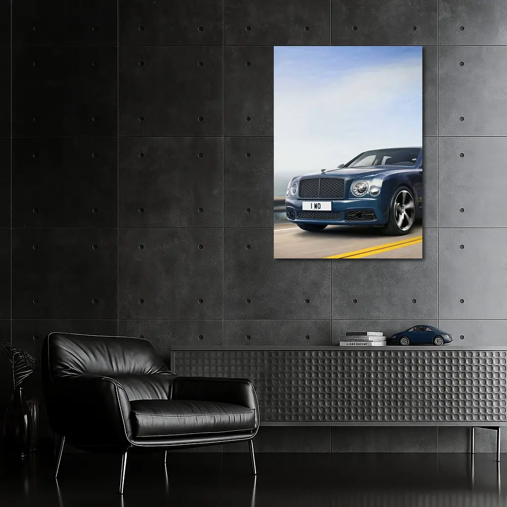 Bentley Mulsanne Blue Driving Coastal Road – Wall Art