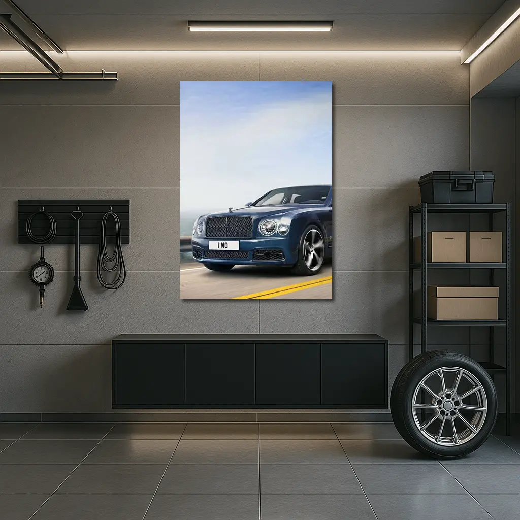 Bentley Mulsanne Blue Driving Coastal Road – Wall Art